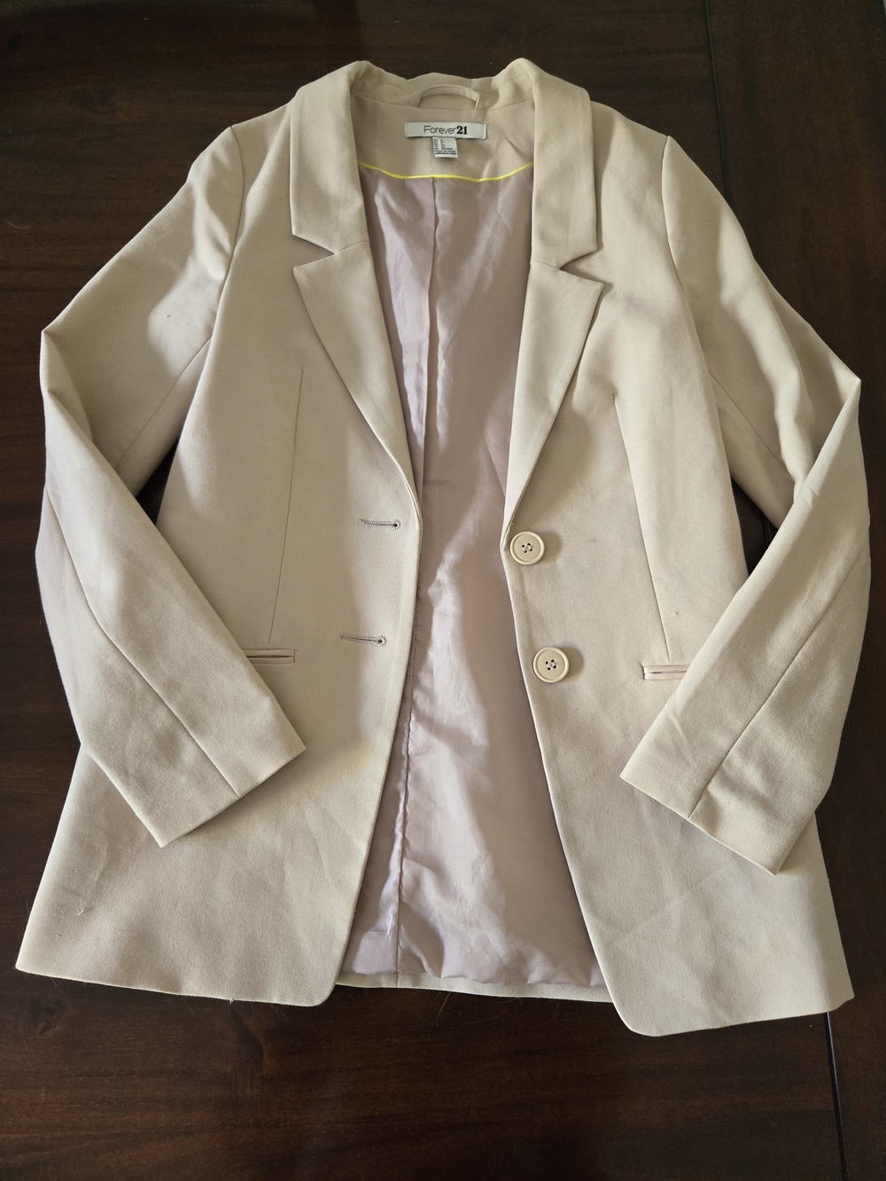 Forever 21 Light Cream Tailored Blazer